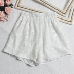 Women's white sequined shorts, vacation worthy for beach parties