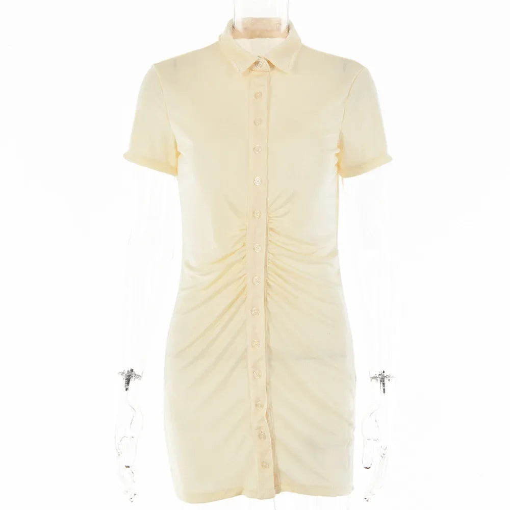 Women's short-sleeve yellow dress, vacation worthy for warm getaway