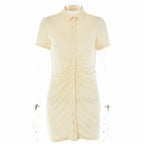 Women's short-sleeve yellow dress, vacation worthy for warm getaway