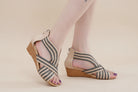 Women's wedge sandals, brown and beige, perfect for summer outings