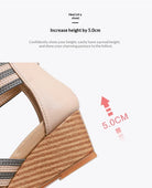 Women's wedge sandals in beige, elevate style and comfort effortlessly