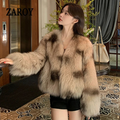Women's faux fur winter jacket coat, stylish, warm, perfect for cold weather