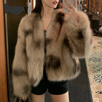 Women's faux fur winter jacket coat for stylish winter outings