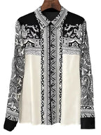 women blouse with black and white paisley design, perfect for casual outings