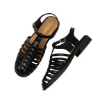 VacationGrabs women's sandals, black leather, perfect for summer outings