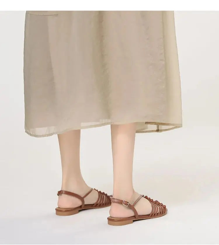 Women's brown leather sandals, perfect for casual summer wear