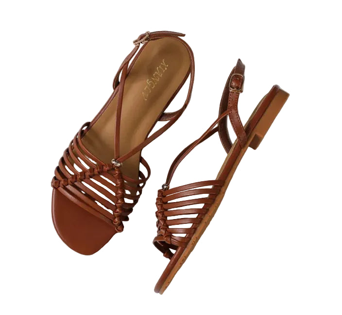 VacationGrabs women's sandals, brown leather, perfect for casual outings