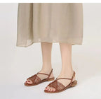 women-sandals with brown strappy design for casual summer wear