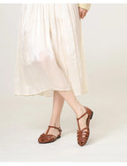 Women's brown leather sandals by VacationGrabs for casual outings