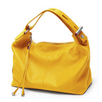 Yellow leather coach purse shoulder bag with stylish design