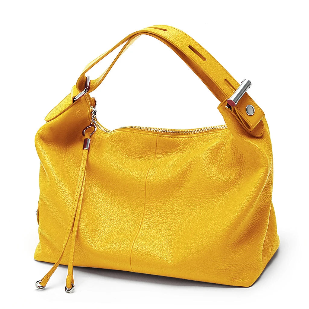 Yellow leather coach purse shoulder bag with stylish design