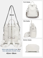 White travel bag with adjustable straps for convenient use