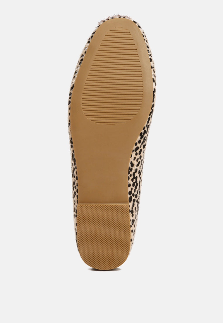 Ziggy Animal Print Flat Bow Ballerinas