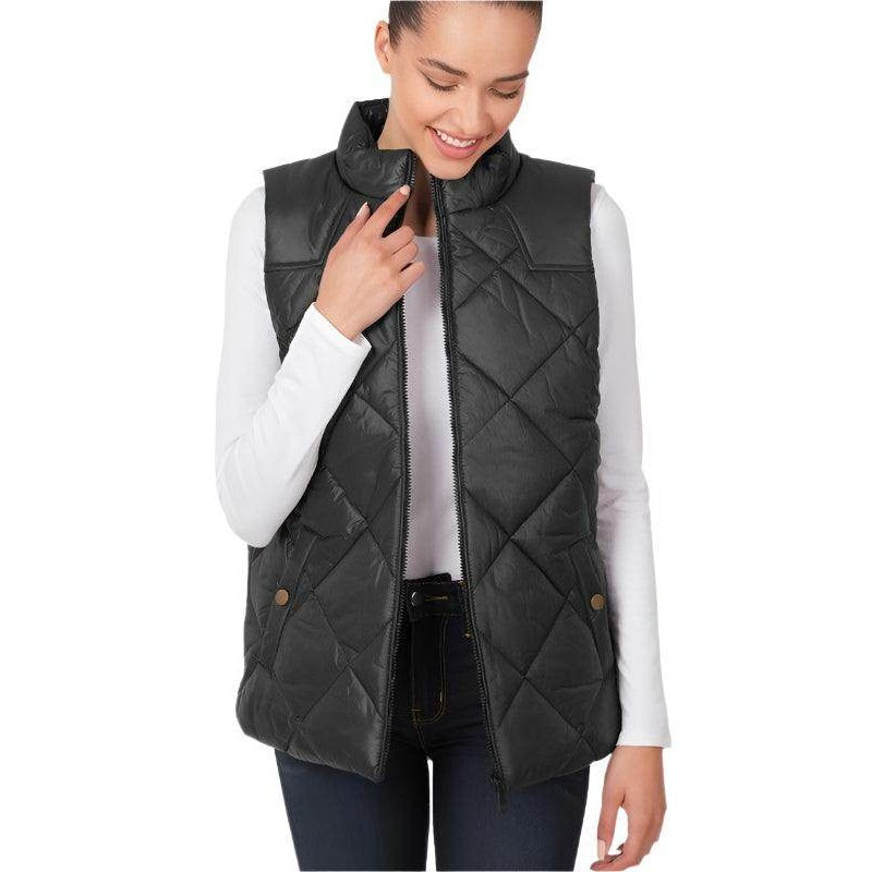 ZENANA zip front lightweight vest in black, perfect for layering and casual outings