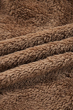 women's plush zip-up hoodie in soft brown for cozy wear