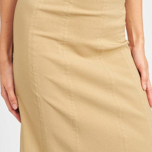 Women's Skirts Zipper Up High Rise Maxi Skirt