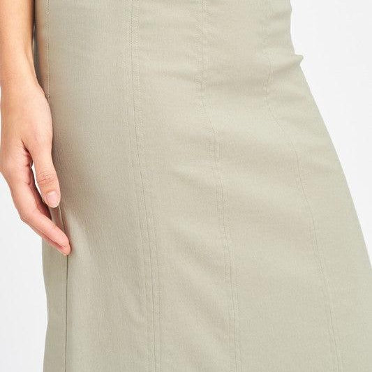 Women's Skirts Zipper Up High Rise Maxi Skirt
