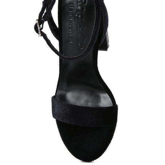 Women's Shoes - Heels Zircon Diamante Studded High Block Heel Sandals