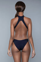 Women's navy swimsuit, stylish for beach outings, zoey kpop demon hunter