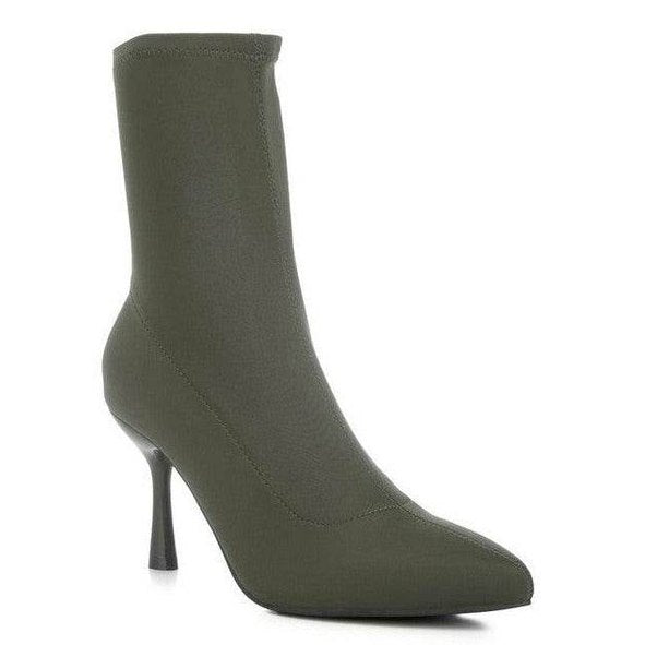 Zudio Solid Mid Heel Sock Boots - VacationGrabs