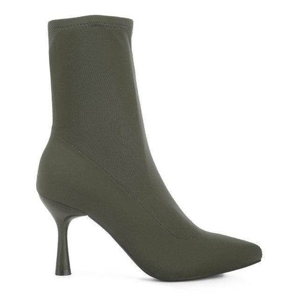 Zudio Solid Mid Heel Sock Boots - VacationGrabs