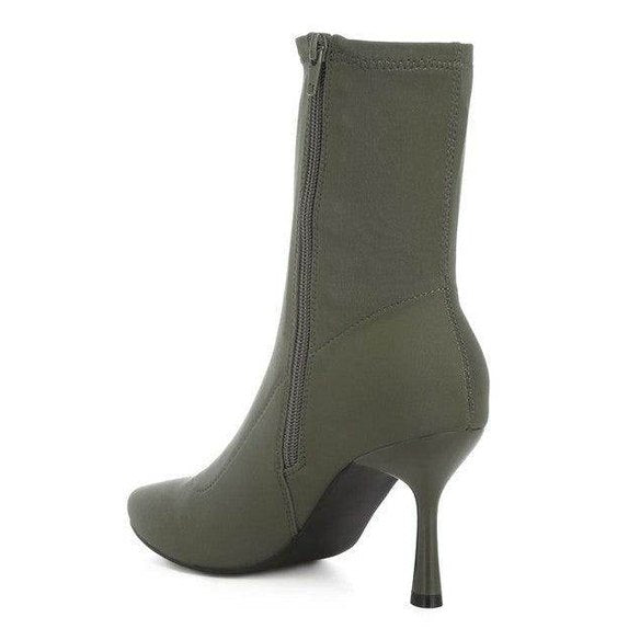 Zudio Solid Mid Heel Sock Boots - VacationGrabs