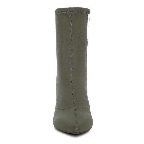 Zudio Solid Mid Heel Sock Boots - VacationGrabs