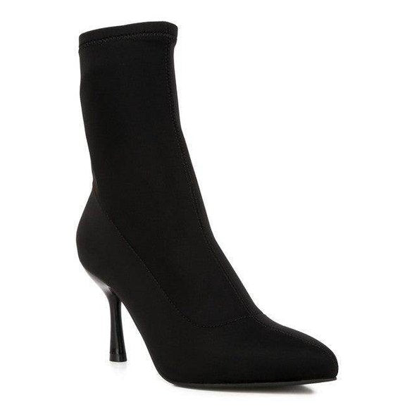 Zudio Solid Mid Heel Sock Boots - VacationGrabs