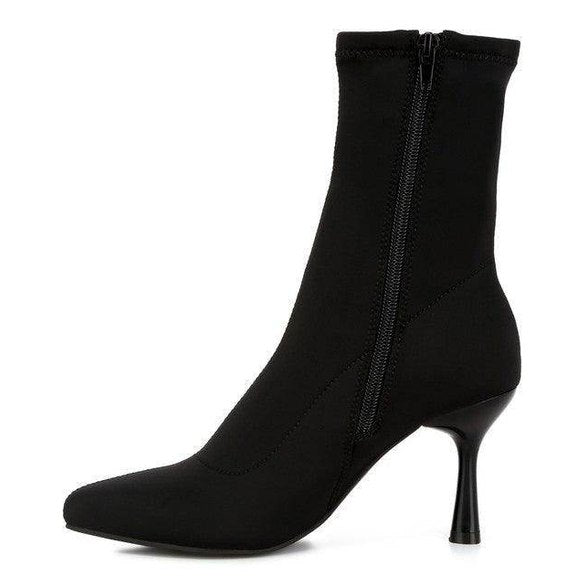 Zudio Solid Mid Heel Sock Boots - VacationGrabs