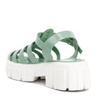 Rag Company Zurie chunky gladiator sandals in green with thick white sole and stylish strap design