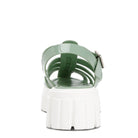 Back view of Zurie chunky gladiator sandals in green with a platform sole for stylish summer wear