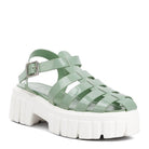 Zurie chunky gladiator sandals in green with a platform sole for stylish summer wear