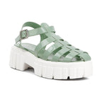 Zurie chunky gladiator sandals in green with a platform sole for stylish summer wear