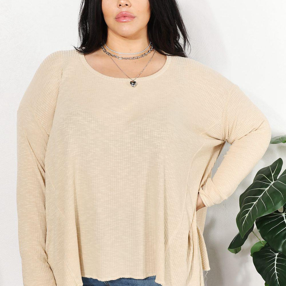 Women's Shirts HEYSON Full Size Oversized Super Soft Ribbed Top