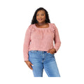 Double Take Square Neck Ruffle Shoulder Long Sleeve T-Shirt - VacationGrabs