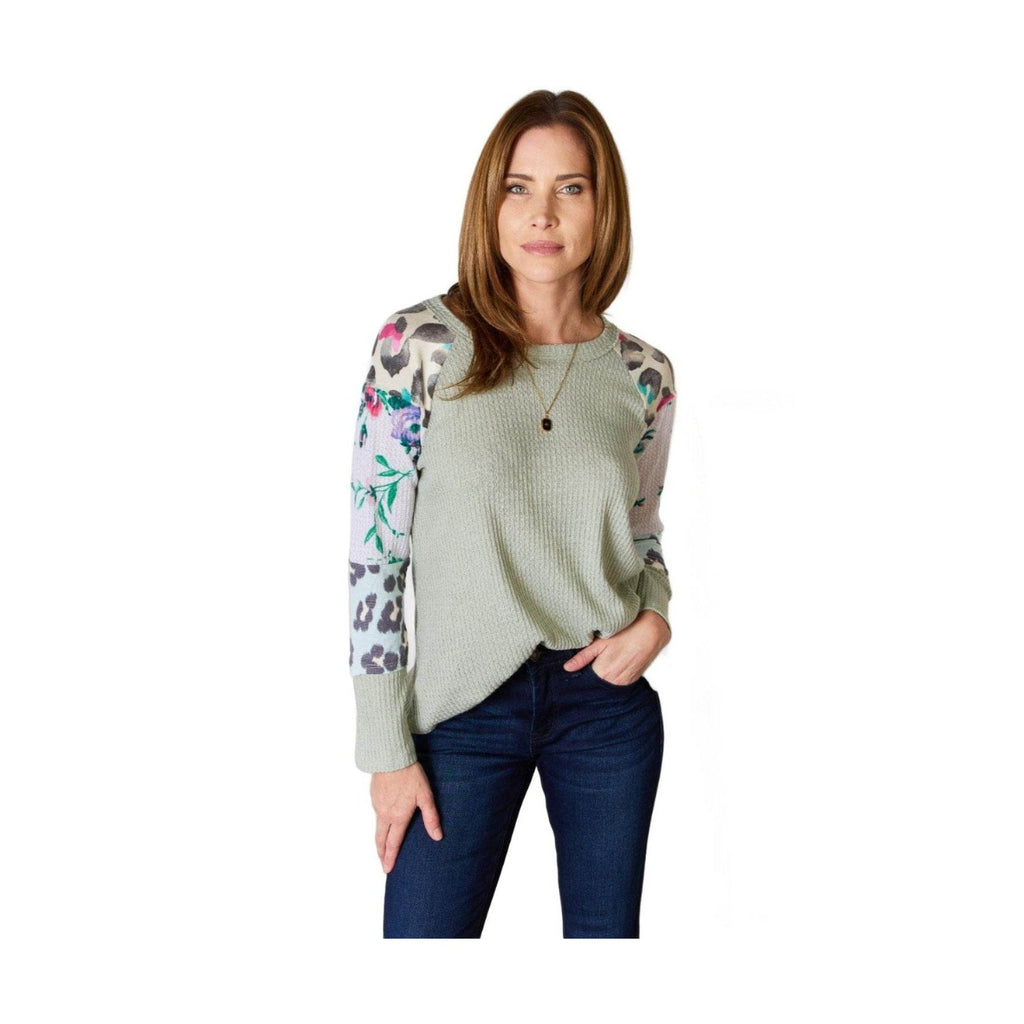 Hailey & Co Full Size Printed Round Neck Blouse - VacationGrabs