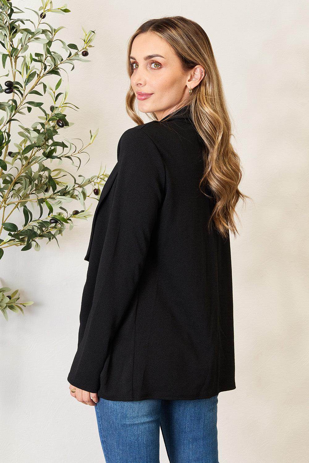 Heimish Full Size Open Front Long Sleeve Blazer - VacationGrabs