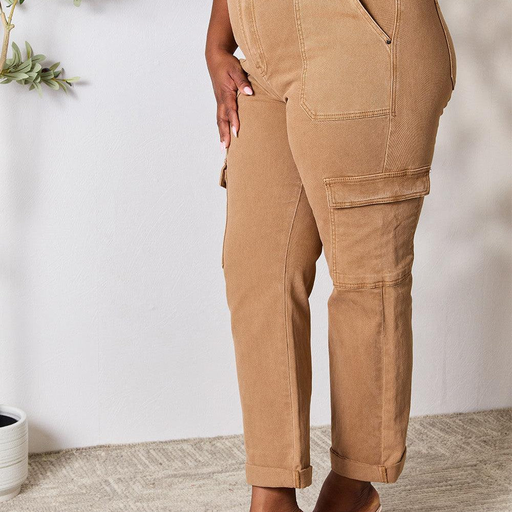 Women's Pants Risen Full Size High Waist Straight Jeans with Pockets