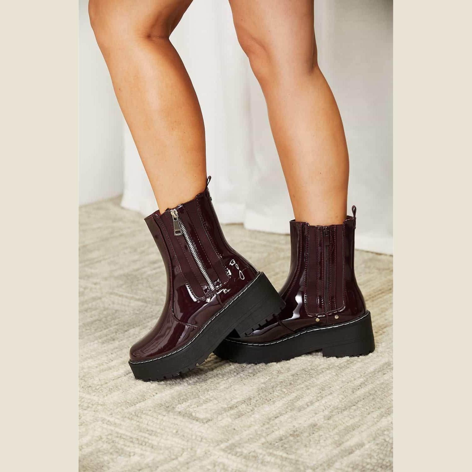 Forever Link Side Zip Platform Boots - VacationGrabs