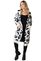 BiBi Leopard Open Front Cardigan - VacationGrabs