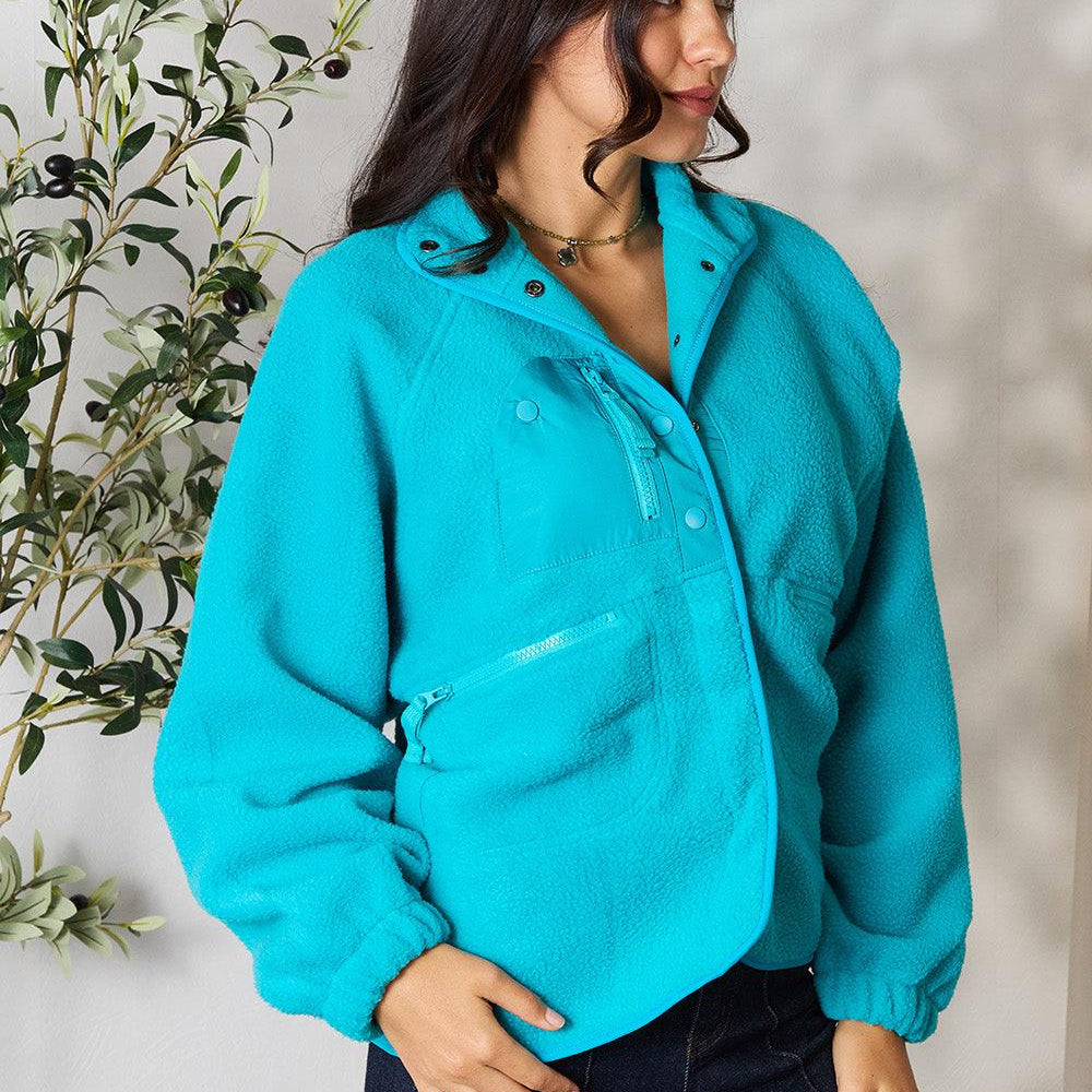 Women's Coats & Jackets Zenana Snap Button Fleece Jacket
