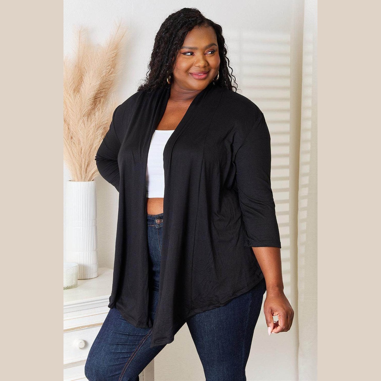 Culture Code Full Size Open Front Cardigan - VacationGrabs