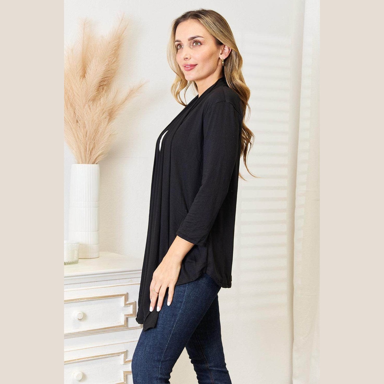 Culture Code Full Size Open Front Cardigan - VacationGrabs