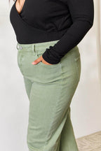 Risen Full Size Raw Hem Wide-Leg Jeans - VacationGrabs
