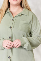 Women's Shirts Heimish Full Size Button Down Long Sleeve Shirt