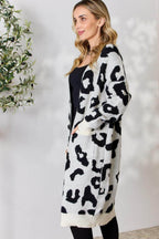 BiBi Leopard Open Front Cardigan - VacationGrabs