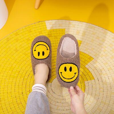 Women's Shoes - Slippers Khaki Yellow Smiley Face Slippers