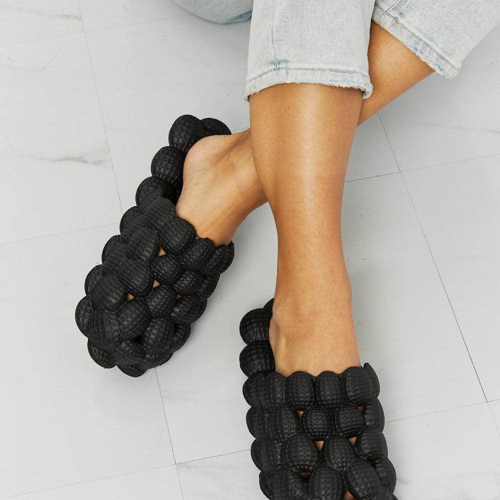 Women's Shoes - Flats Bubble Slides Black Shoes