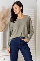 Women's Shirts Culture Code Full Size V-Neck Long Sleeve T-Shirt