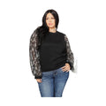 And The Why Full Size Foil Printed Sleeve Top - VacationGrabs